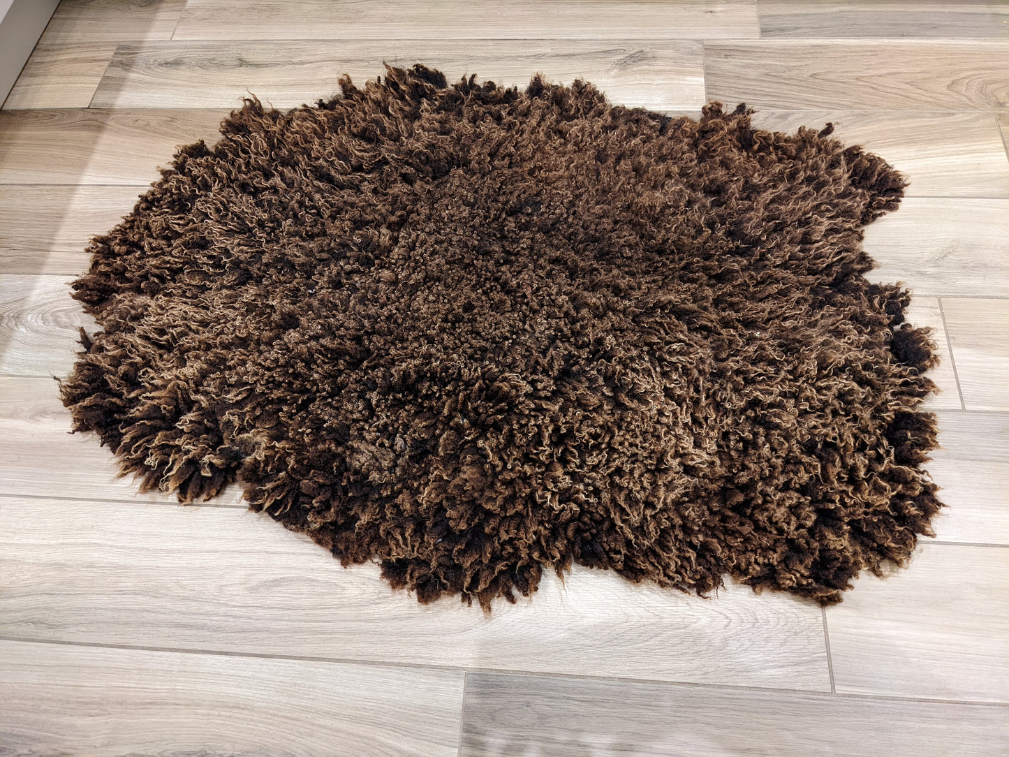 Large caramel rug